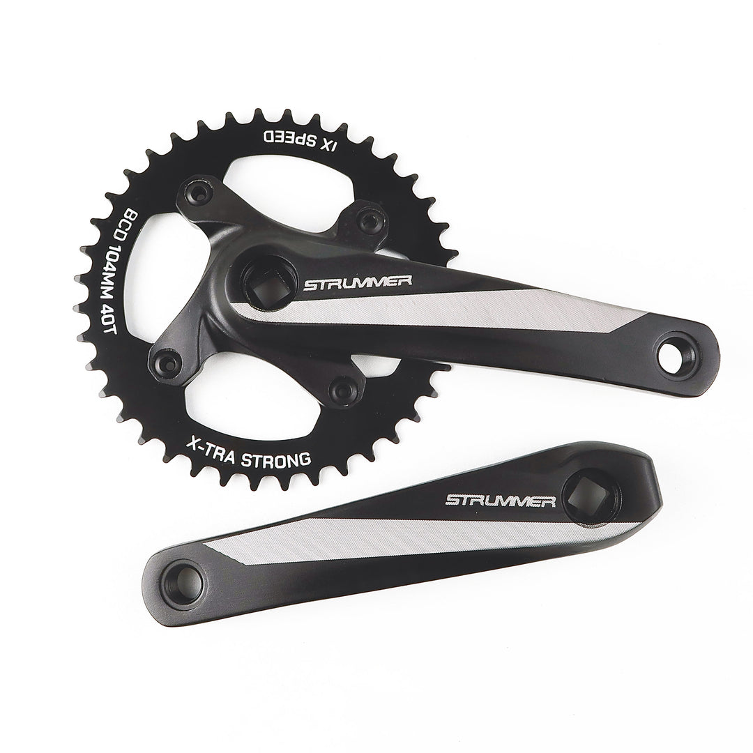 Strummer CW-7 Chainwheel với chuỗi thép BCD-104 (Crankset hình vuông)