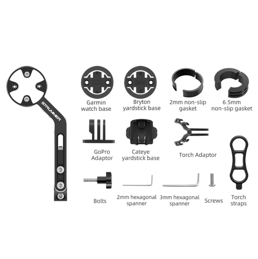 Strummer CM-3ADJ Adjustable Bike Computer Holder (Clamp On Barfly)