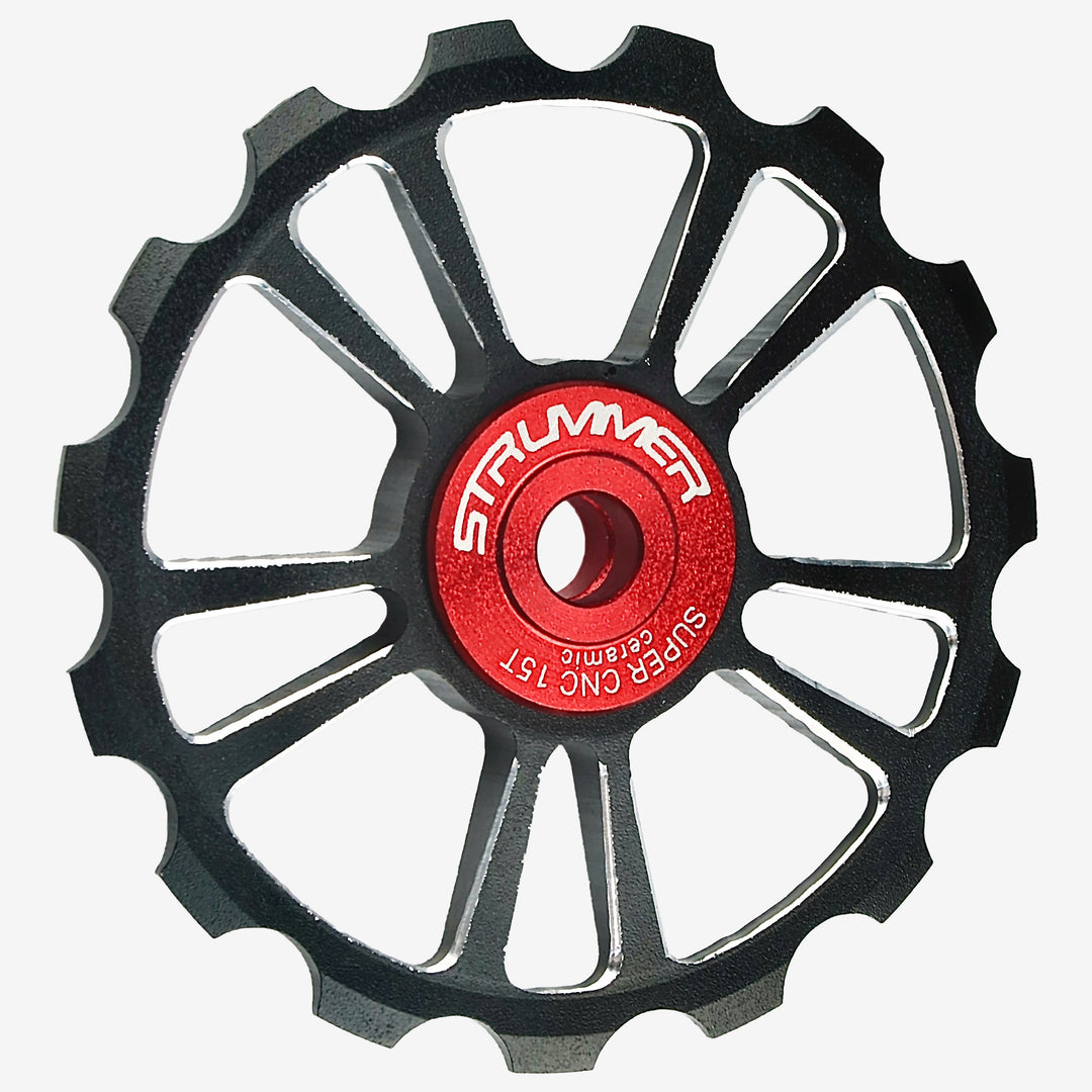 Strummer Super CNC Rear Derailleur Pulley Wheel (na may Itim na Ceramic Bearings)