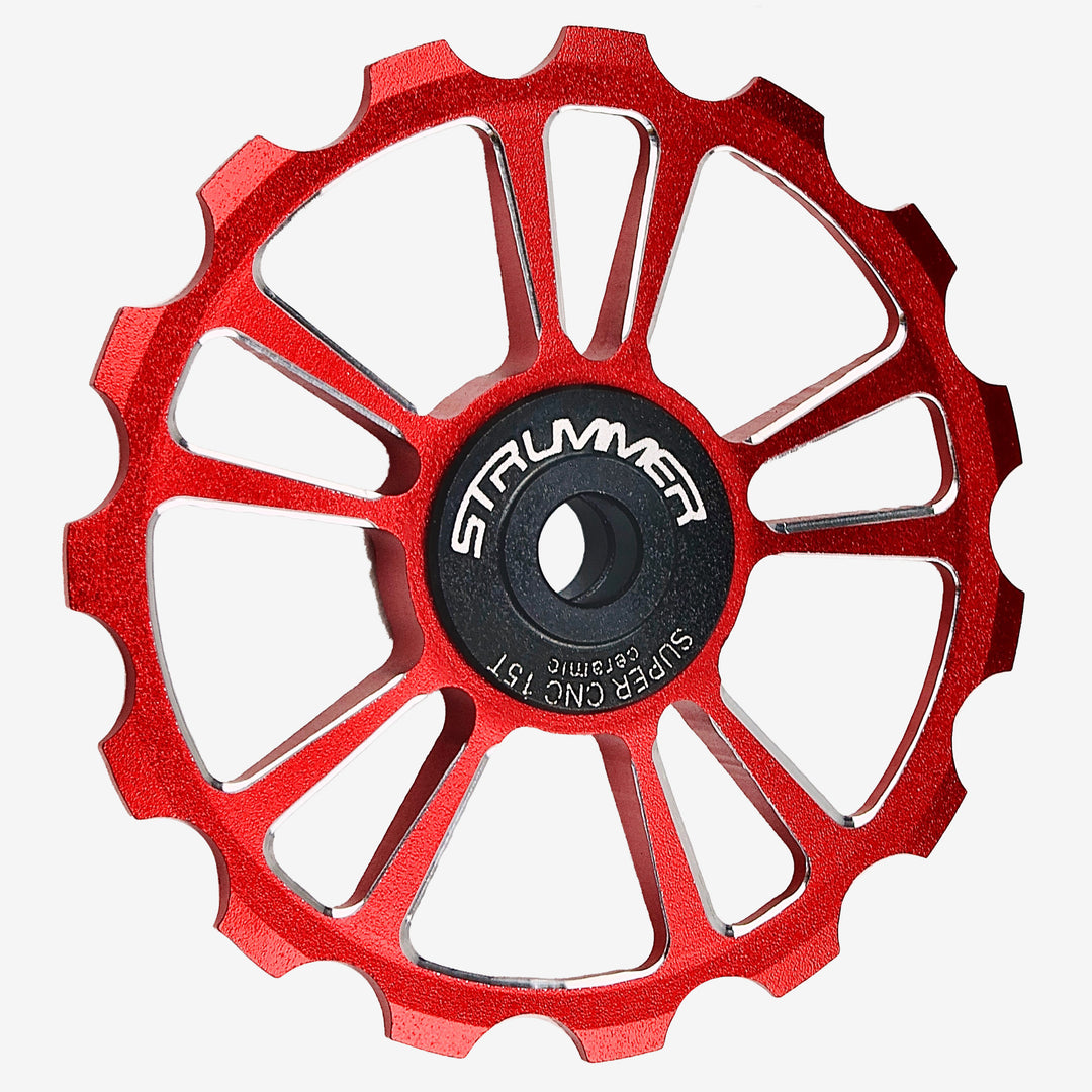 Strummer Super CNC Rear Derailleur Pulley Wheel (na may Itim na Ceramic Bearings)