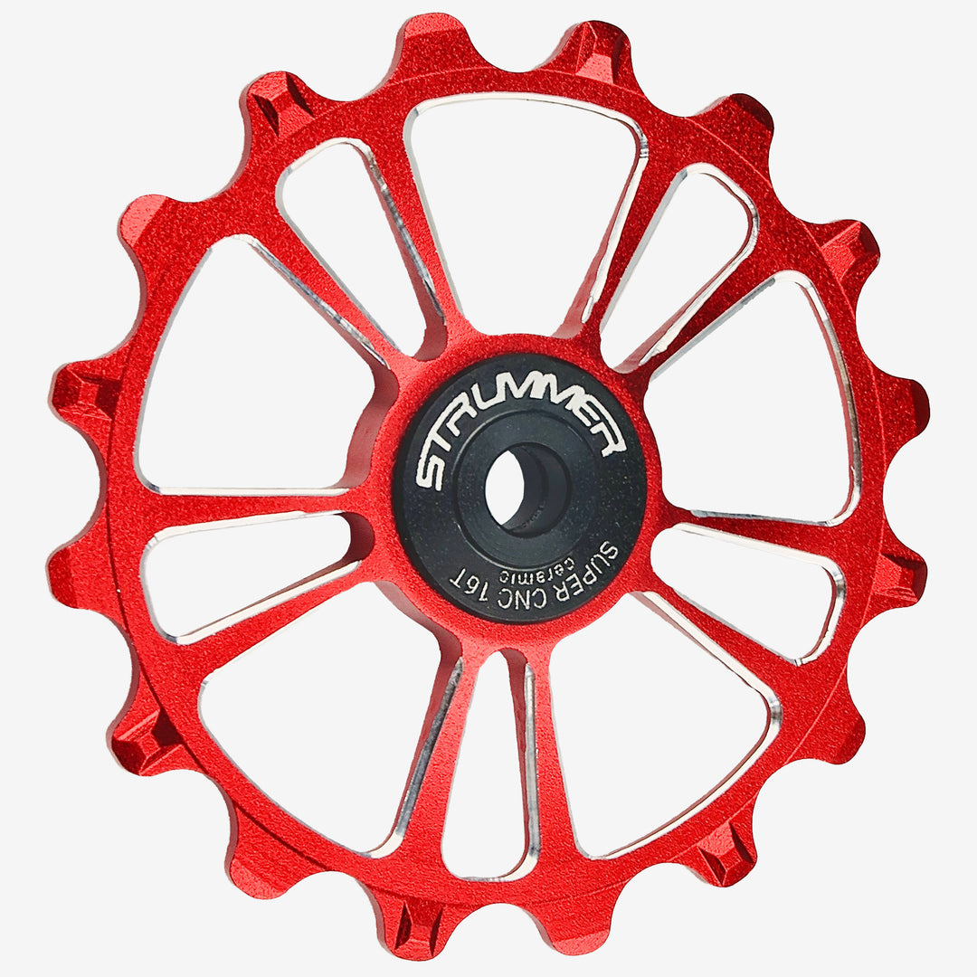Strummer Super CNC Rear Derailleur Pulley Wheel (na may Itim na Ceramic Bearings)