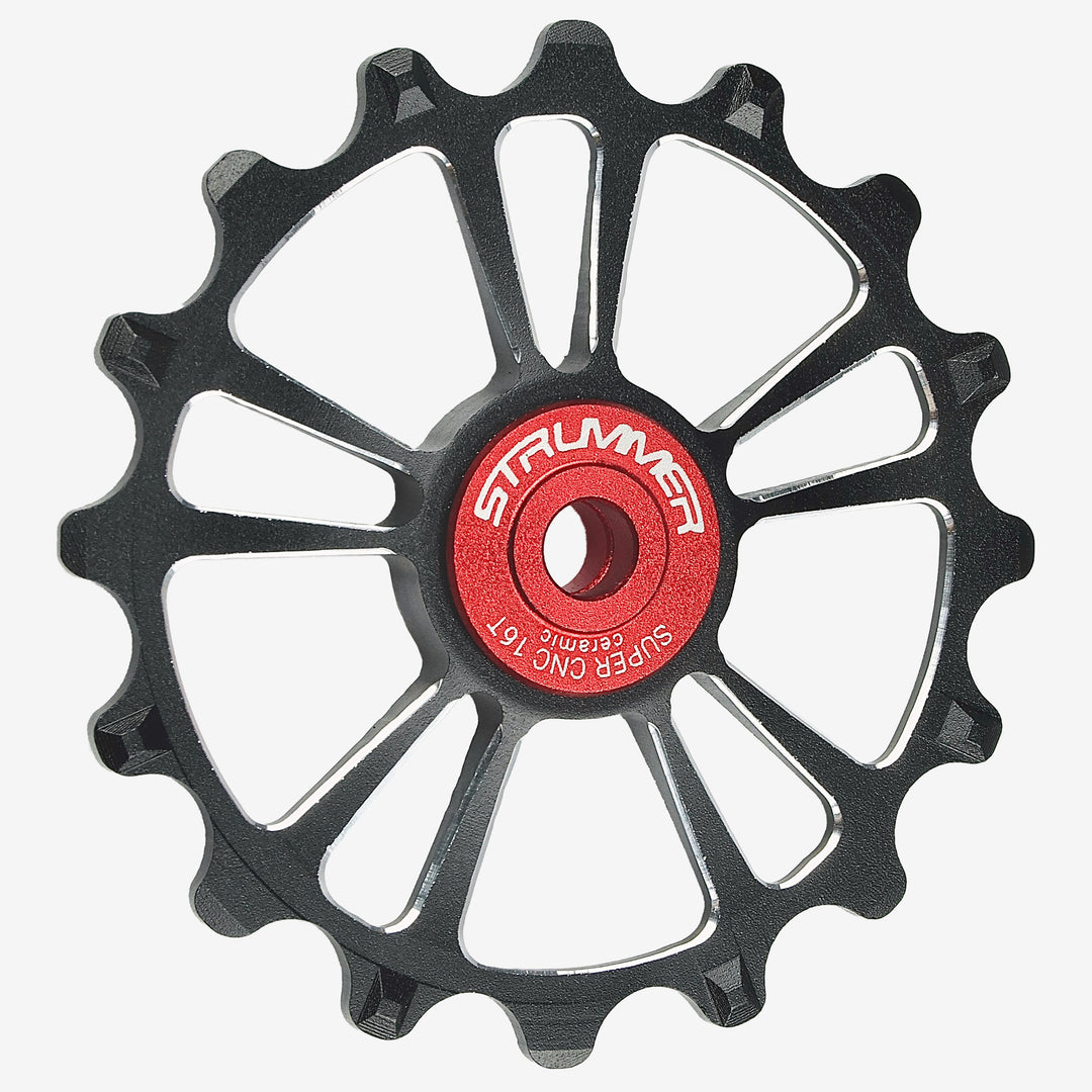 Strummer Super CNC Rear Derailleur Pulley Wheel (na may Itim na Ceramic Bearings)