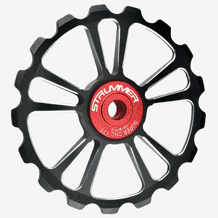 Strummer Super CNC Rear Derailleur Pulley Wheel (na may Itim na Ceramic Bearings)