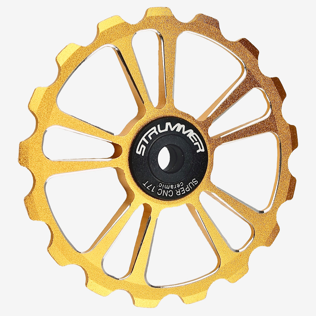 Strummer Super CNC Rear Derailleur Pulley Wheel (na may Itim na Ceramic Bearings)