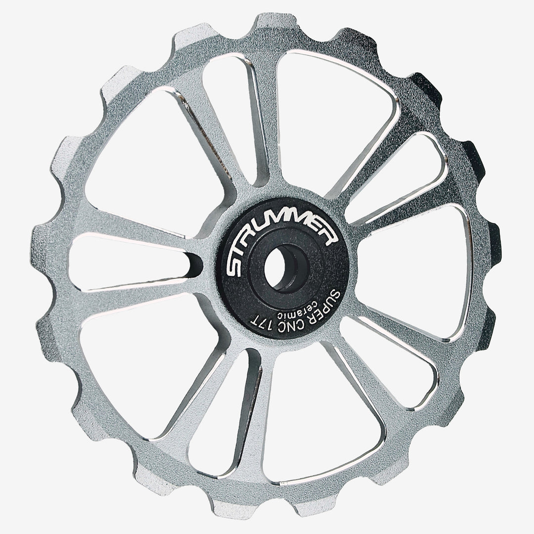 Strummer Super CNC Rear Derailleur Pulley Wheel (na may Itim na Ceramic Bearings)