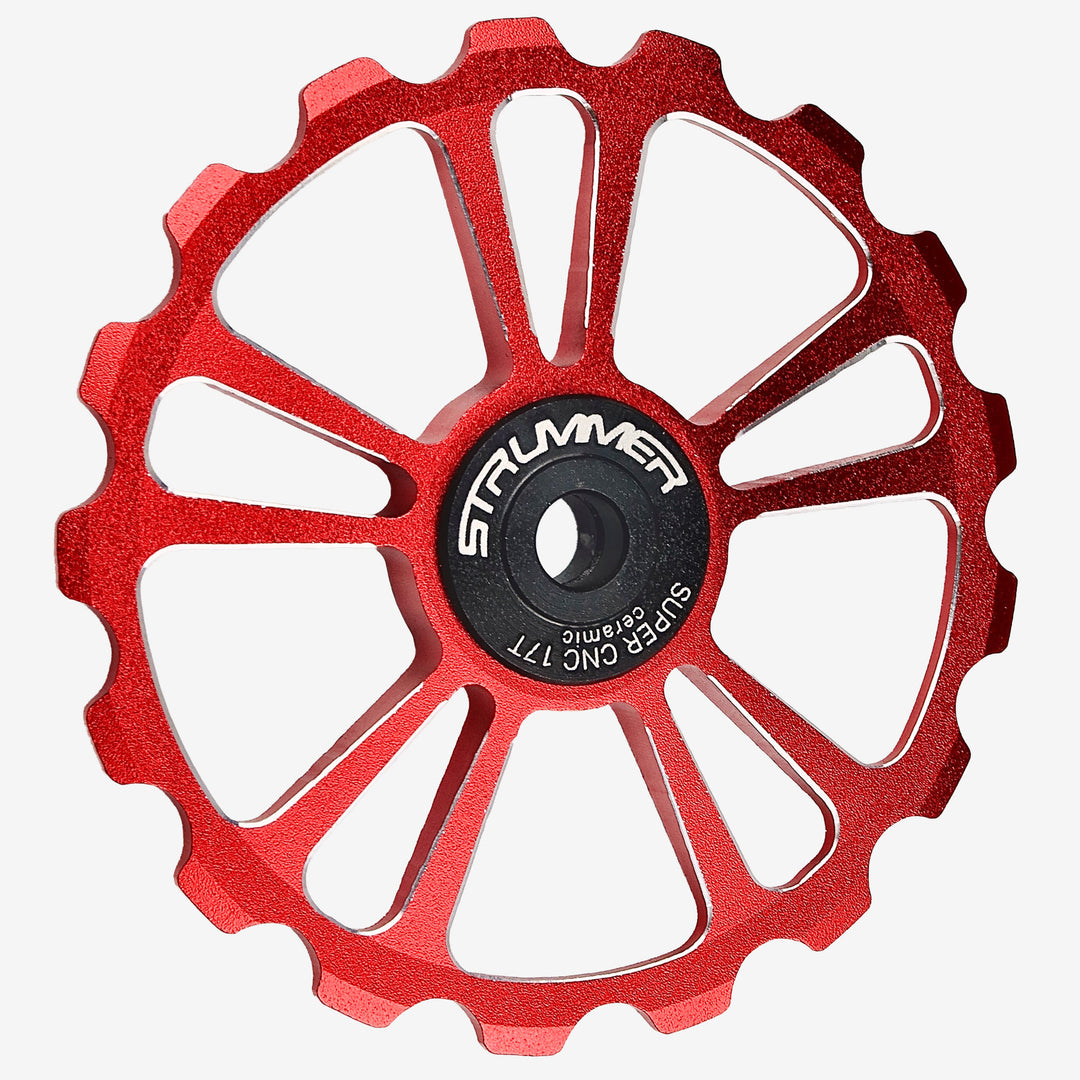 Strummer Super CNC Rear Derailleur Pulley Wheel (na may Itim na Ceramic Bearings)