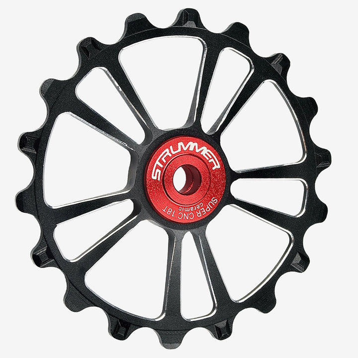 Strummer Super CNC Rear Derailleur Pulley Wheel (na may Itim na Ceramic Bearings)