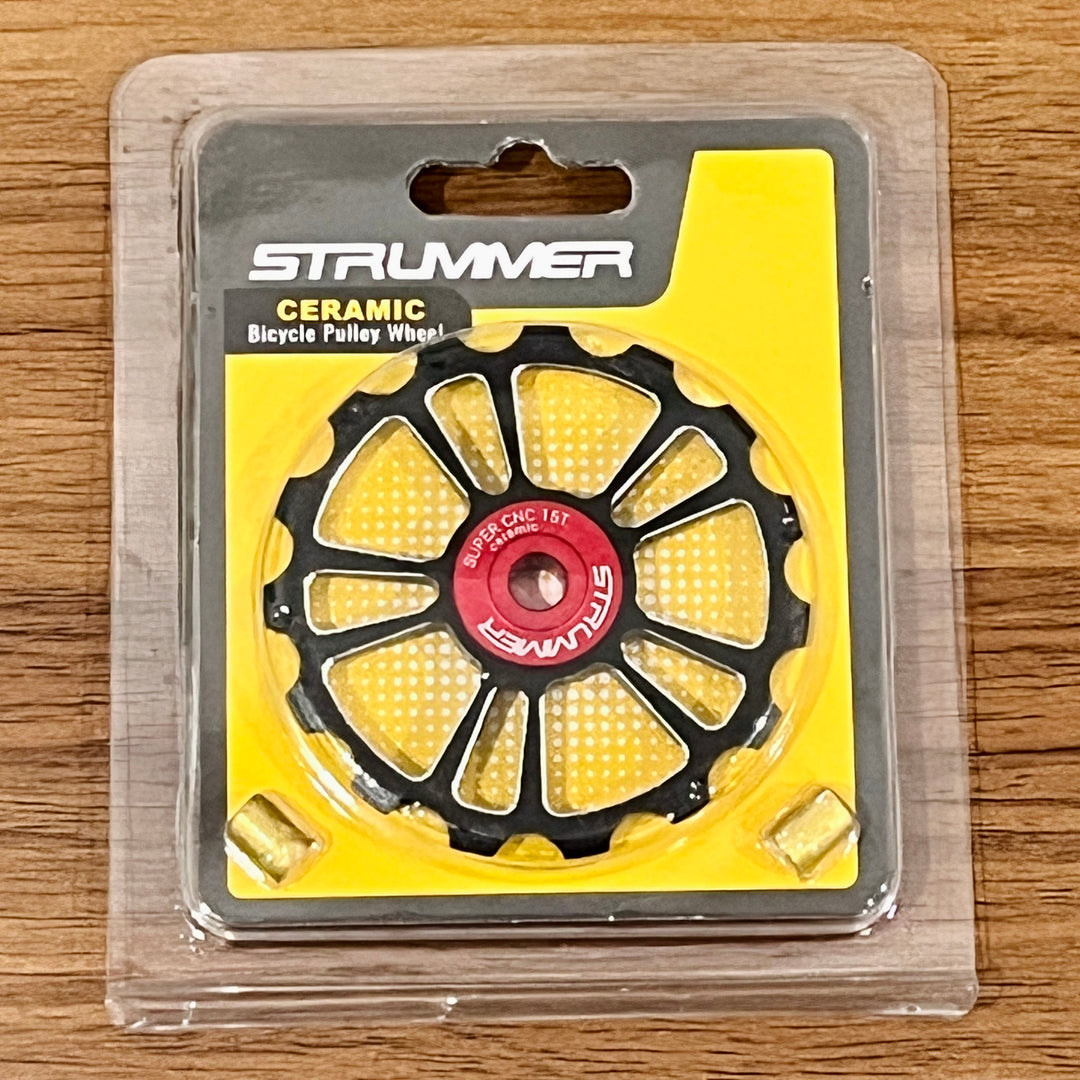 Strummer Super CNC Rear Derailleur Pulley Wheel (na may Itim na Ceramic Bearings)
