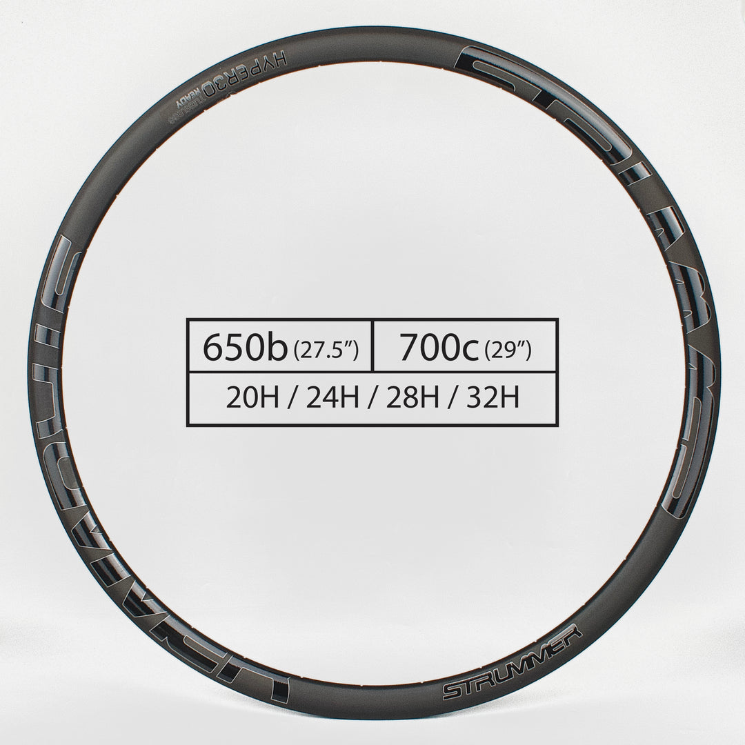 Strummer Hyper30 Disc Brake Alloy Road Bike Rim (650B/700C, 20H/24H/28H/32H)