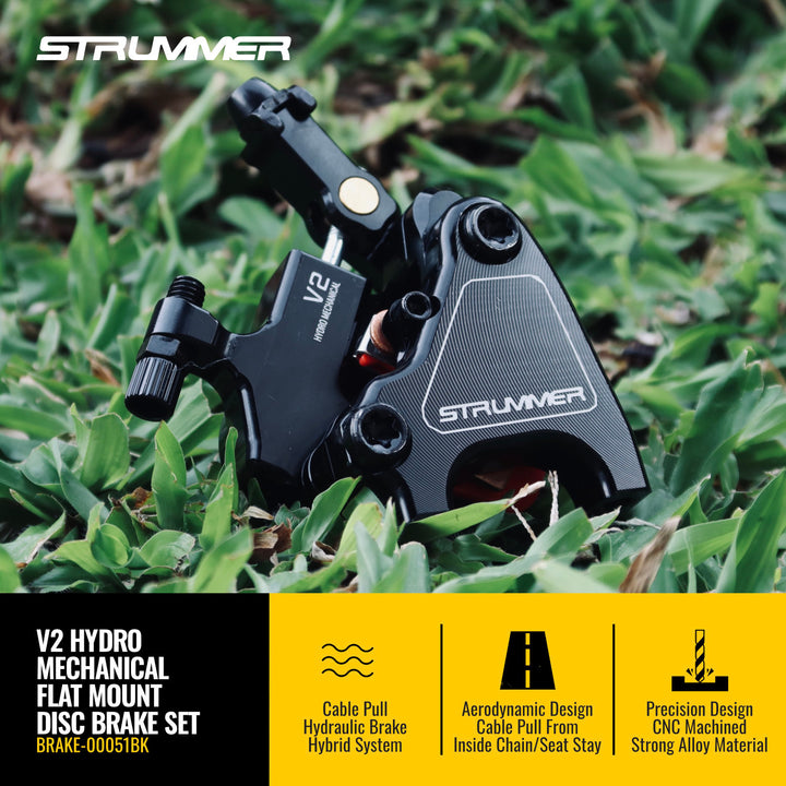 Strummer V2 Hydro Mechanical Disc Brake Caliper Set (Flat Mount)
