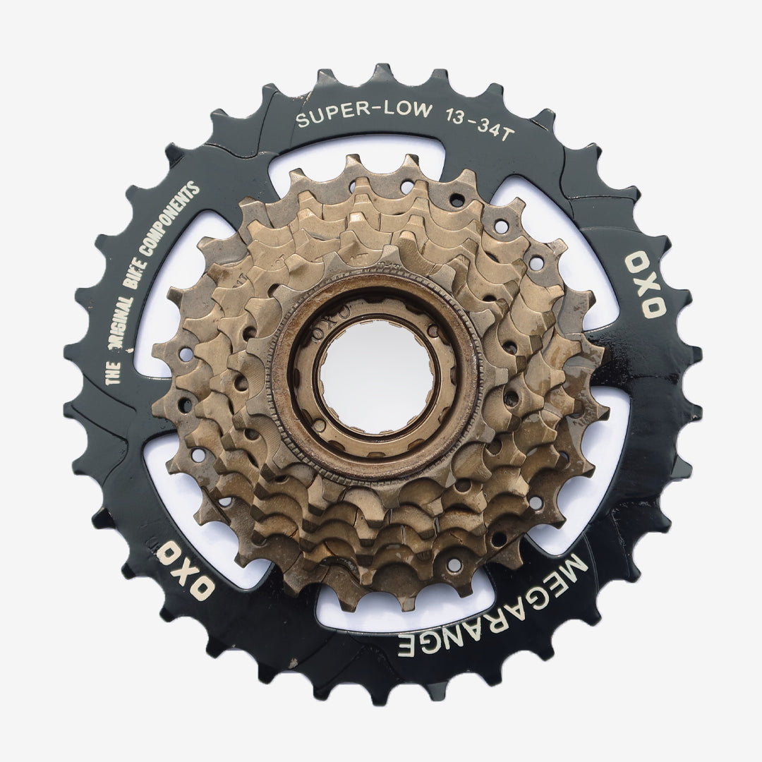 OXO 7-Speed 13-34T MegaRange Freewheel Sprocket Black Brown