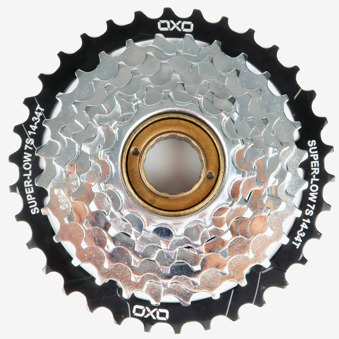 OXO 7-kelajuan 14-34T (MY2023) Sprocket Freewheel (CP/Hitam)