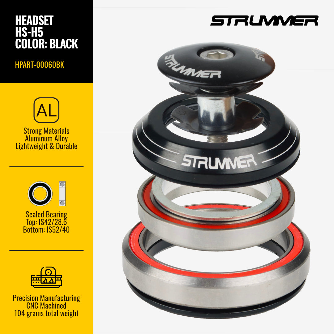Strummer HS-H5 ชุดหูฟังแบบบูรณาการพร้อมกับสิ่งมีชีวิตที่ปิดผนึกเหล็ก