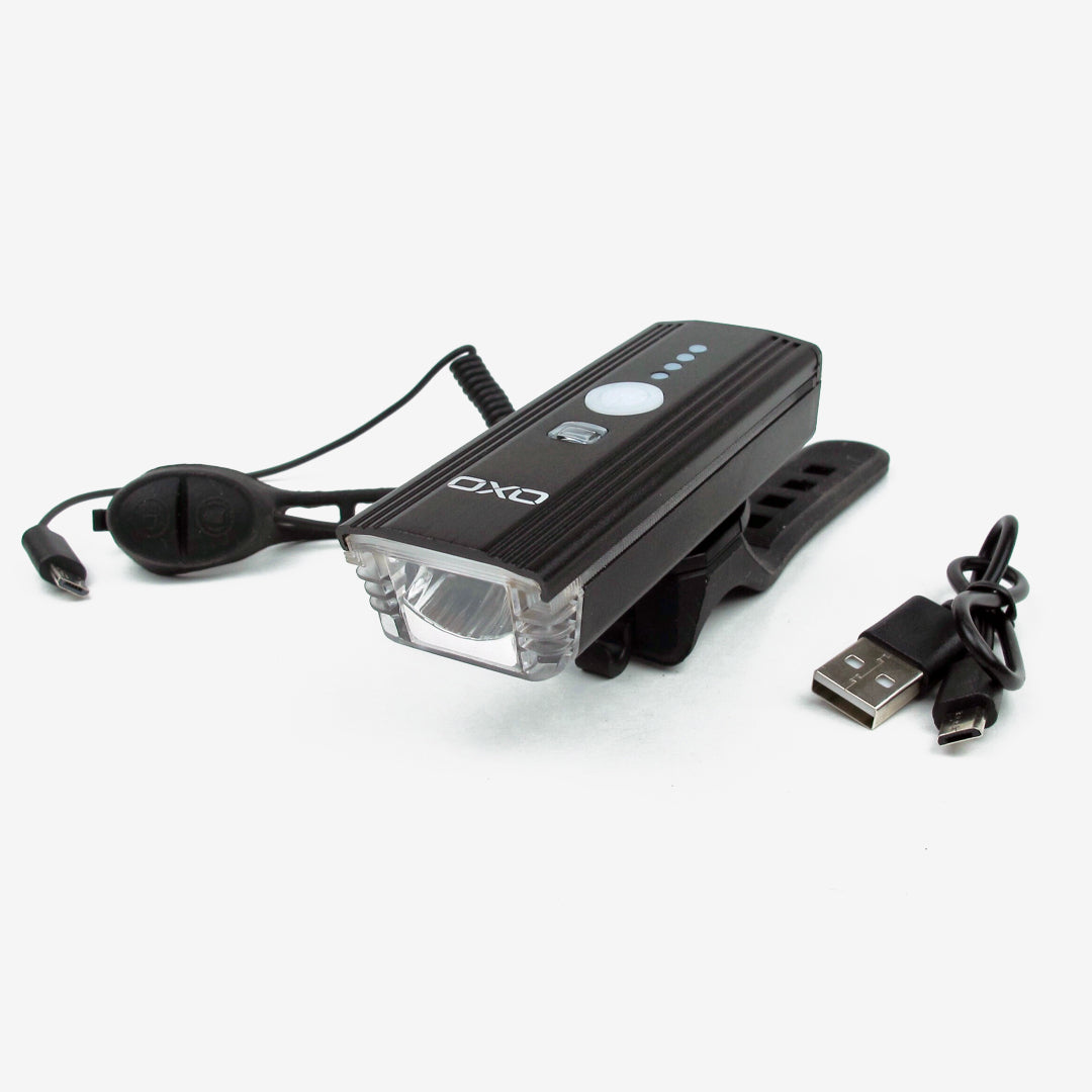 OXO FL-5261 Front Light with Bell & USB Charger Black-Black