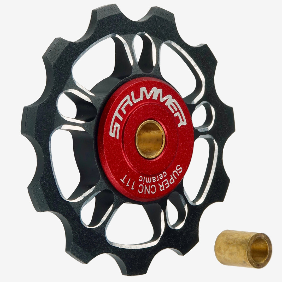 Strummer Super CNC Rear Derailleur Pulley Wheel (na may Itim na Ceramic Bearings)