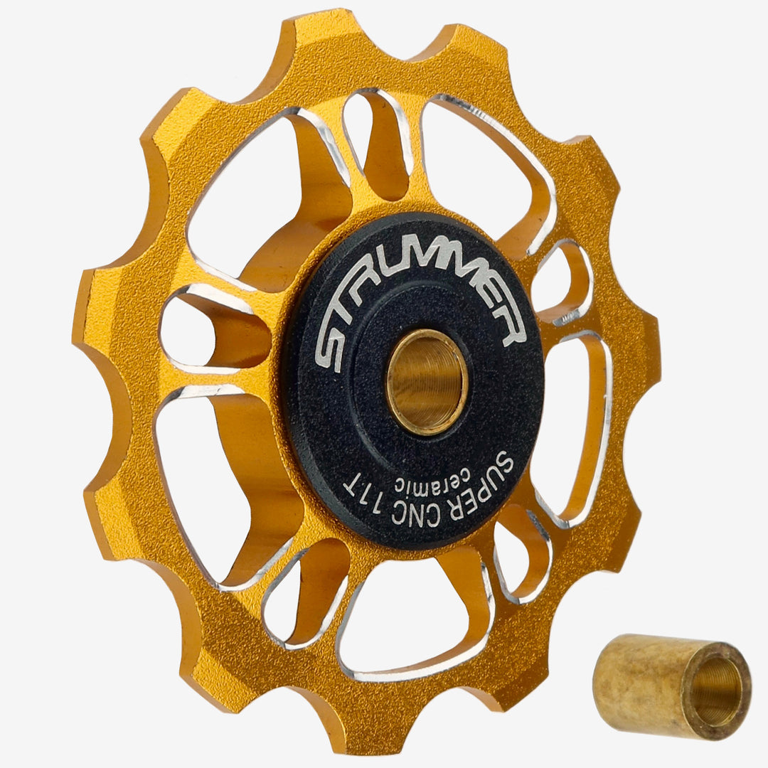 Strummer Super CNC Rear Derailleur Pulley Wheel (na may Itim na Ceramic Bearings)
