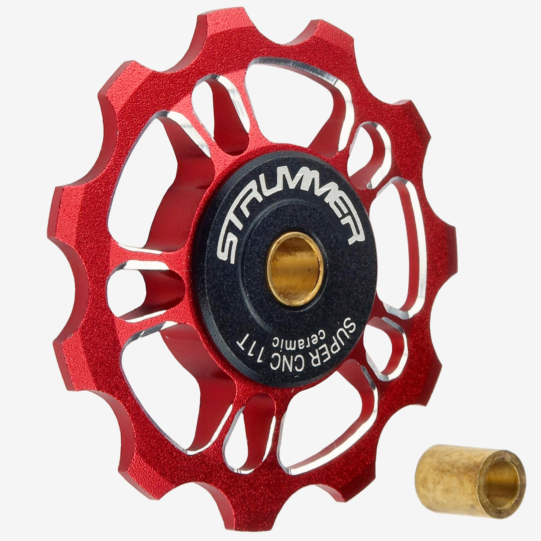 Strummer Super CNC Rear Derailleur Pulley Wheel (na may Itim na Ceramic Bearings)