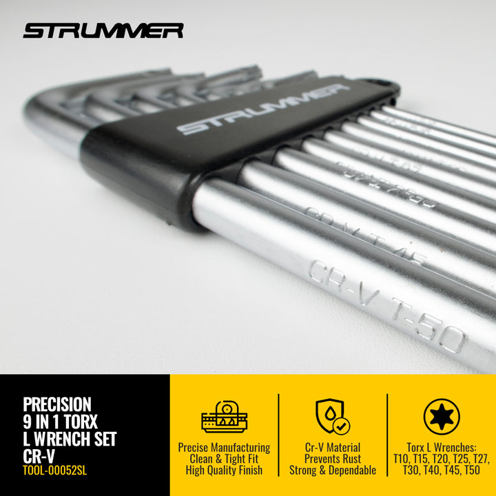 Strummer 9 in 1 Precision Torx L-Wrench Set
