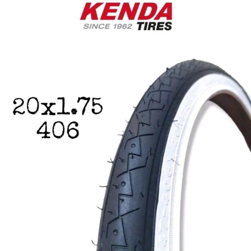 Ban Luar Kenda 20 x 1.75 K154 Black-White BL-00262BKWH