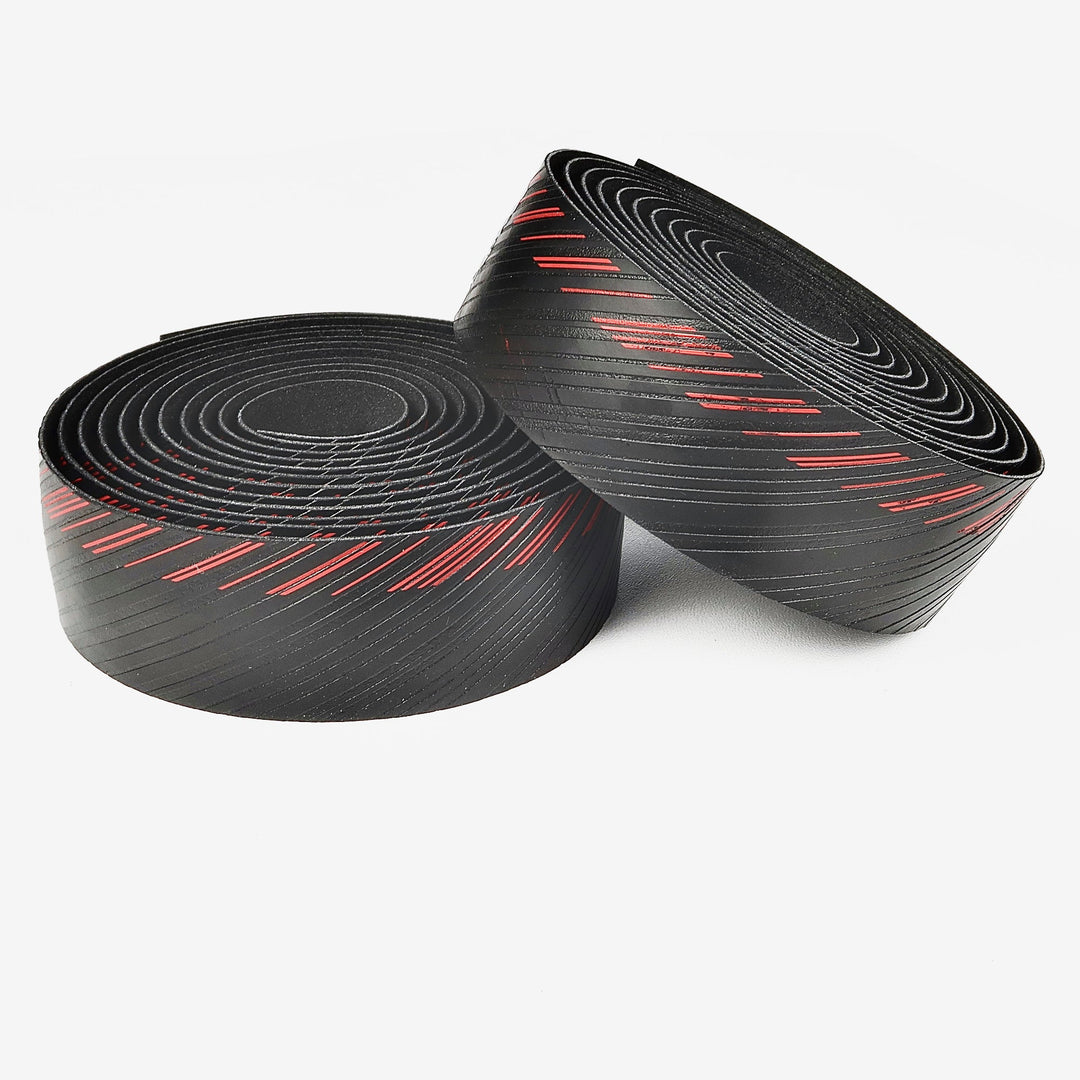 เทปพันแฮนด์ OXO HBT-D09-1, ลายทาง PU/EVA, 3.2 มม., ดำ/แดง