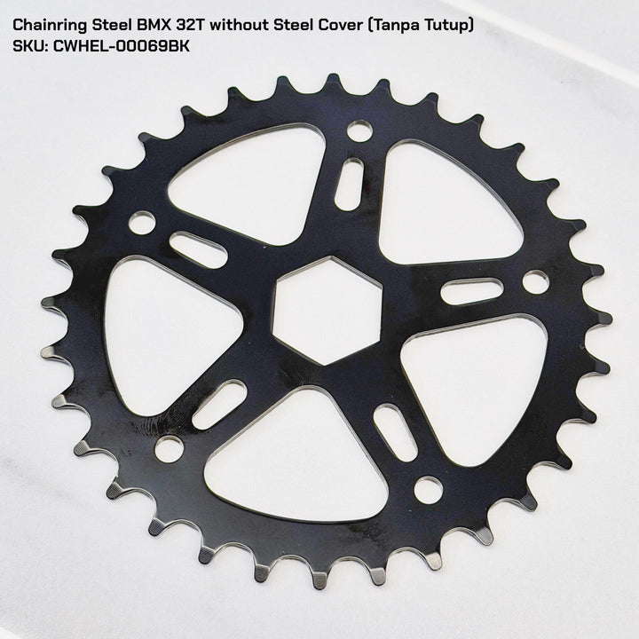 Chainring BMX 28T Steel Cover, Hexagon Hole, Black