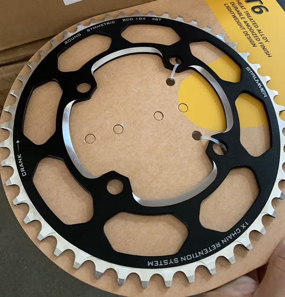 Strummer CNC aluminyo alloy makitid-malawak na chainrings