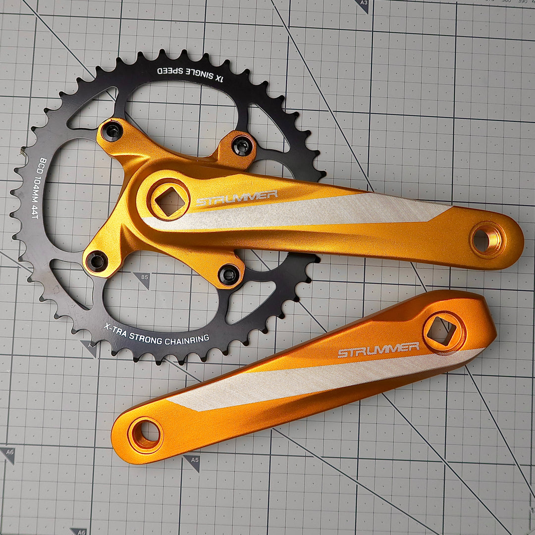 Strummer CW-7 Chainwheel with BCD-104 Steel Chainring (Square Taper Crankset)