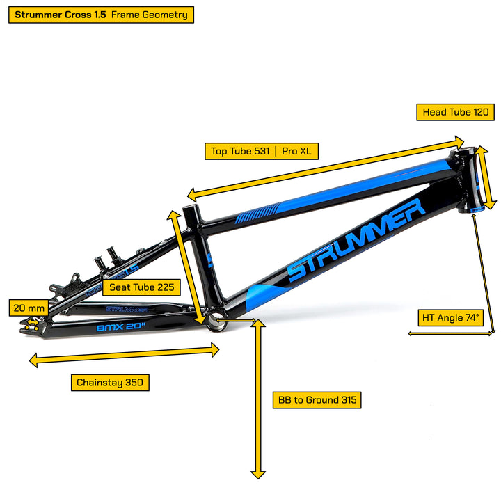 Frameset Strummer Cross 1.5 (BMX, Alloy, Semi-Internal Cable, 20 inch)