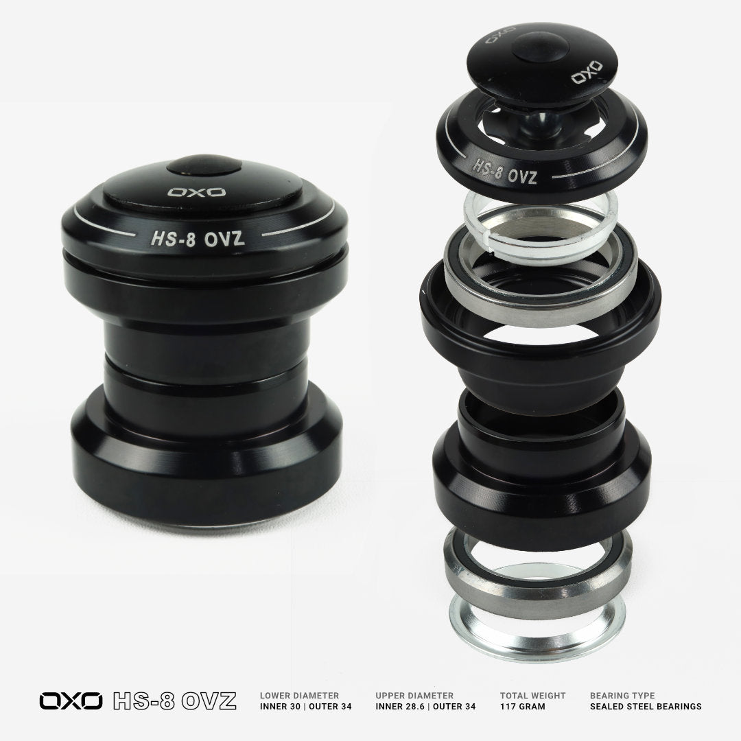 ชุดถ้วยคอ OXO HS-8 อัลลอย (ถ้วยนอก, ลูกปืน, EC34/28.6 | EC34/30)
