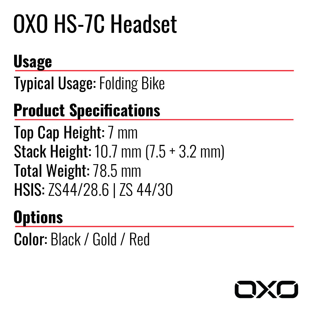 OXO Semi-Integrated HS-7C Headset for Folding (Ball Retainer, 44/28.6|ZS44/30)