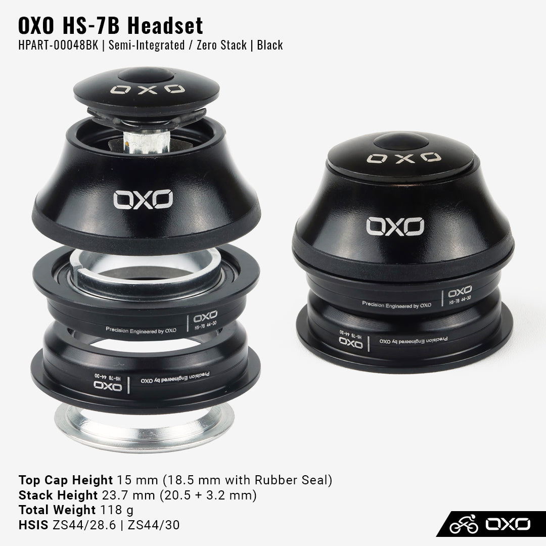 ชุดถ้วยคอ OXO HS-7B - กึ่งอินทิเกรต / Zero Stack (สีดำ)