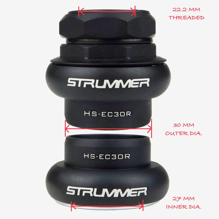 Strummer HS-EC30R Alloy Headset with Sealed Bearings (22.2 mm Threaded)