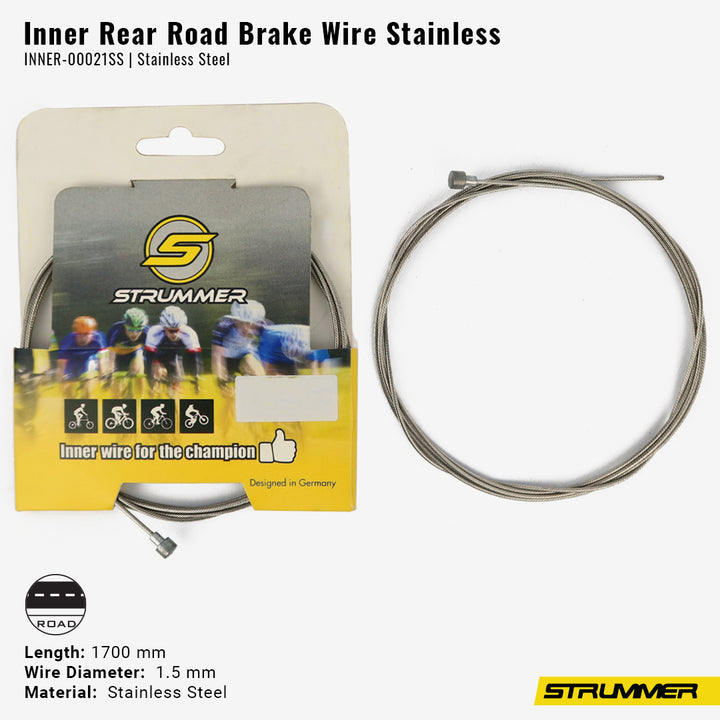 Strummer Inner Rear Brake Wire (Road, 1.5x1700 mm), Made in Taiwan