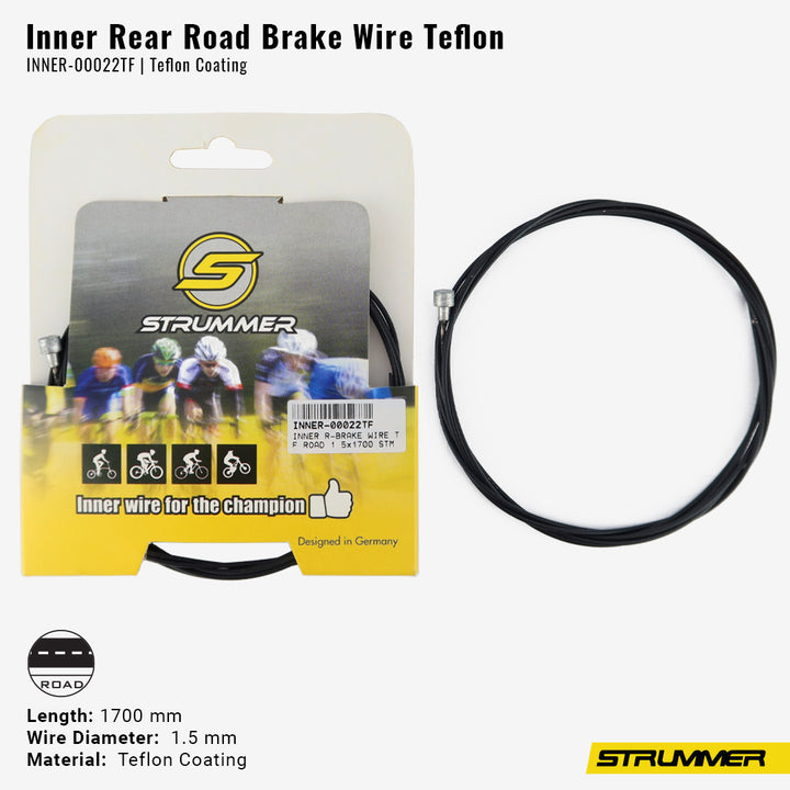 Strummer Inner Rear Brake Wire (Road, 1.5x1700 mm), Made in Taiwan