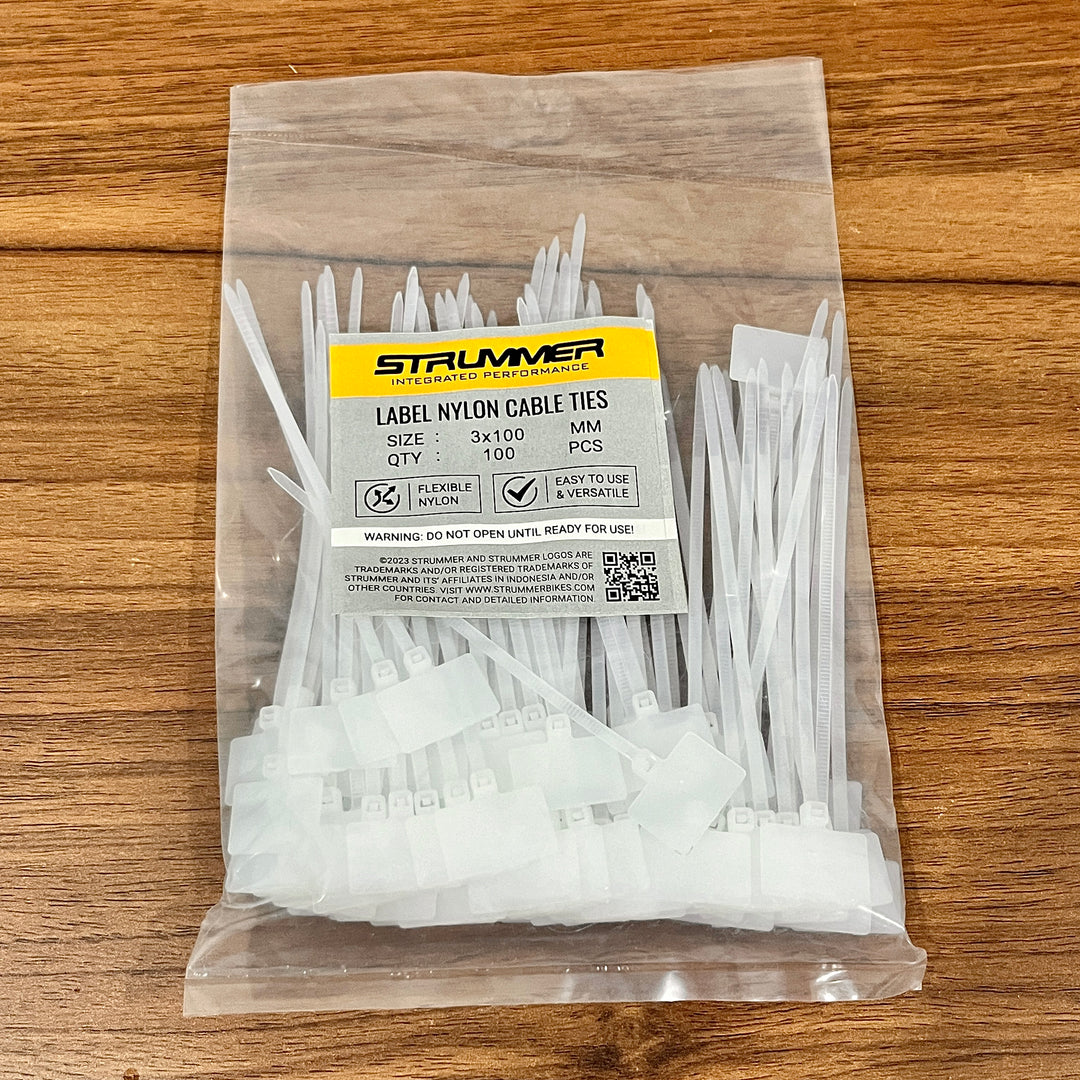 Strummer 3x100 Label Nylon Cable Ties (100 Pcs/Pack)