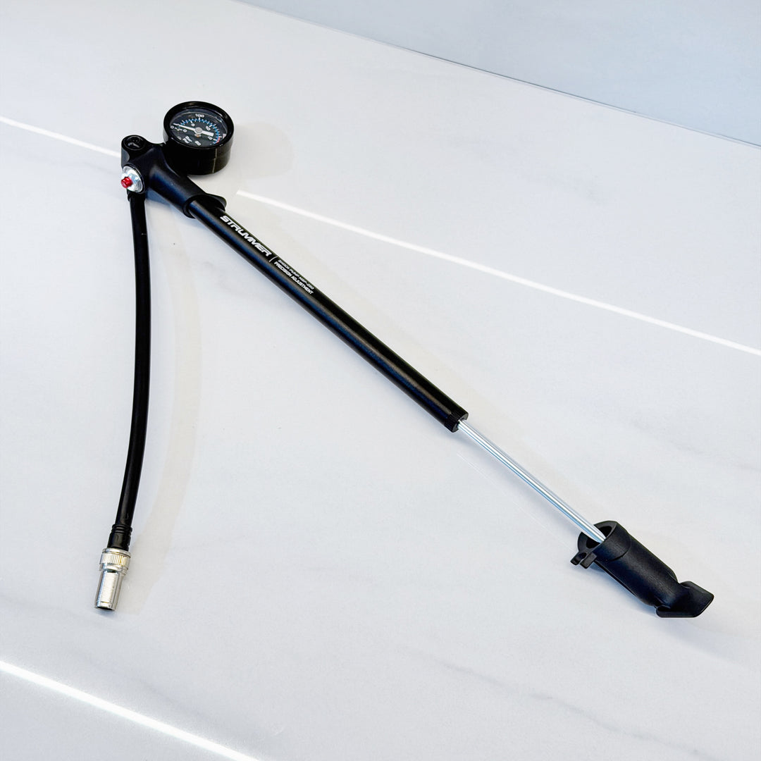 Mini Shock Pump Strummer MSP-250 (Gauge, Micro Adjust, Flexible Hose)