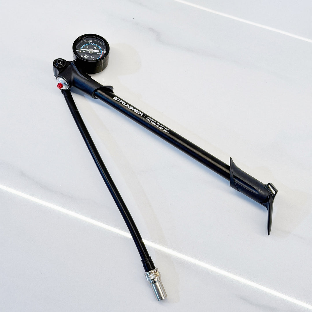 Mini Shock Pump Strummer MSP-250 (Gauge, Micro Adjust, Flexible Hose)