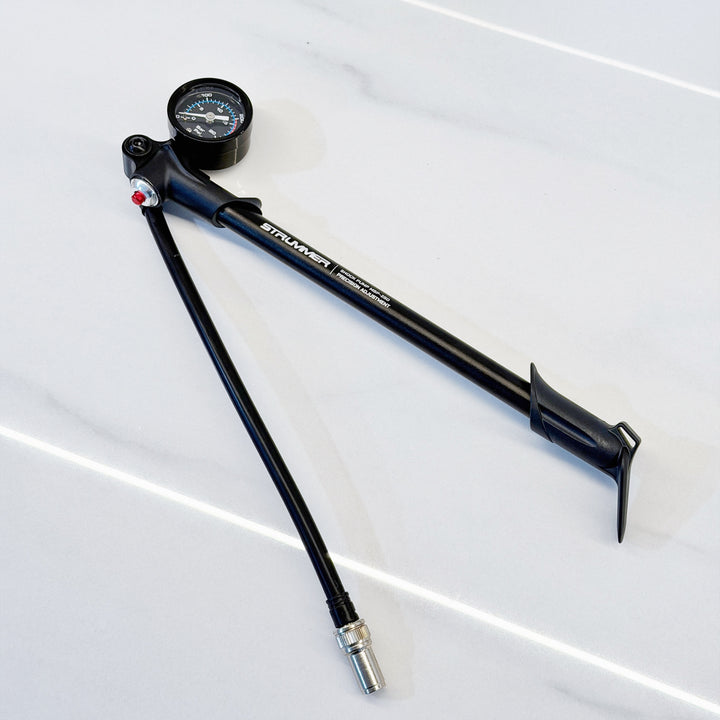 Mini Shock Pump Strummer MSP-250 (Gauge, Micro Adjust, Flexible Hose)
