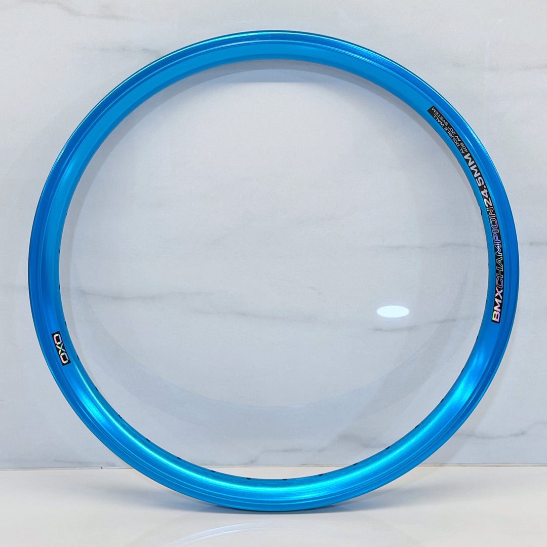 Rim OXO BMX Competition 20 inch Anodize Blue, decal Oil Slick