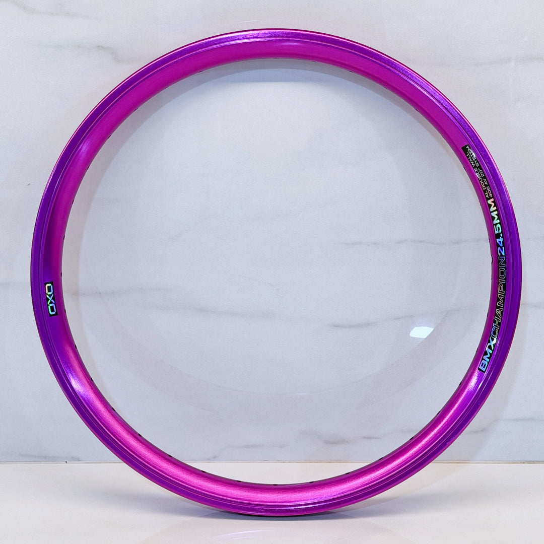 Rim OXO BMX Competition 20 inch Anodize Purple, decal Oil Slick