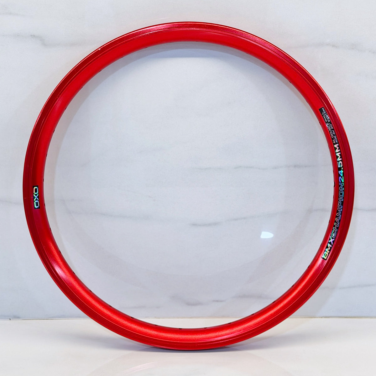 Rim OXO BMX Competition 20 inch Anodize Red, decal Oil Slick