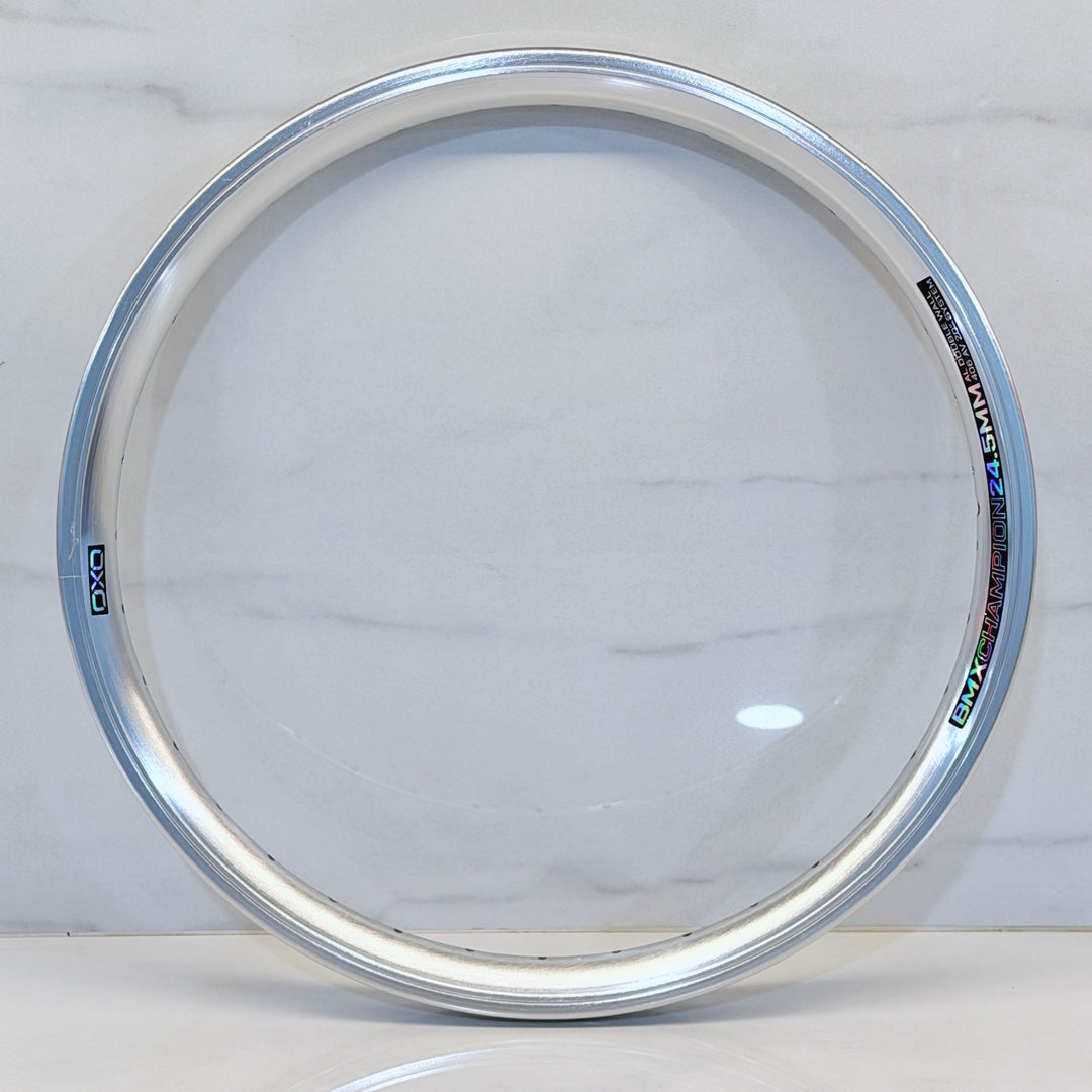 Rim OXO BMX Competition 20 inch Anodize Silver, decal Oil Slick
