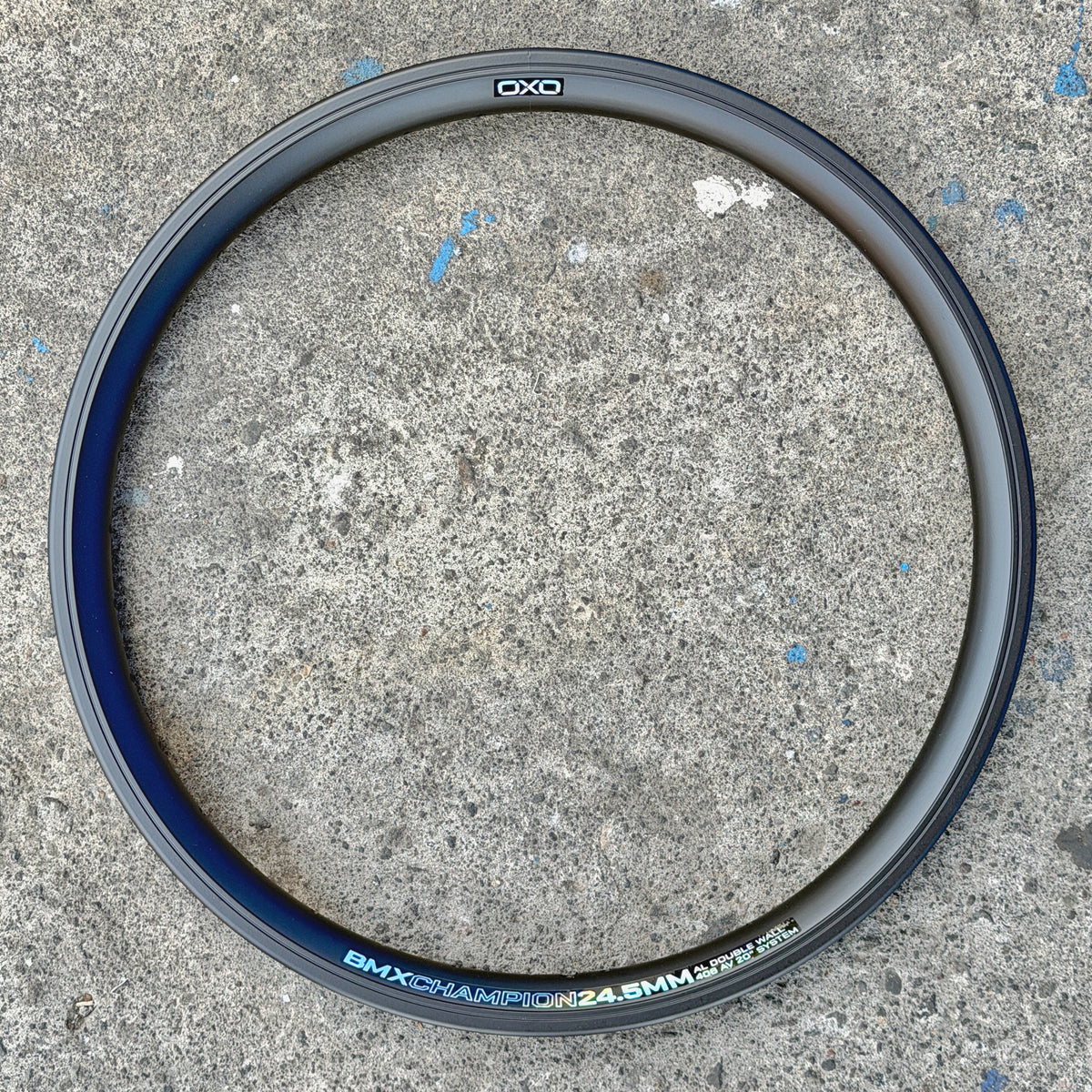 ขอบล้อ OXO BMX Champion 24.5 mm (อะลูมิเนียมผนังสองชั้น, 20" 406 ETRTO, AV, 1 ชุด)