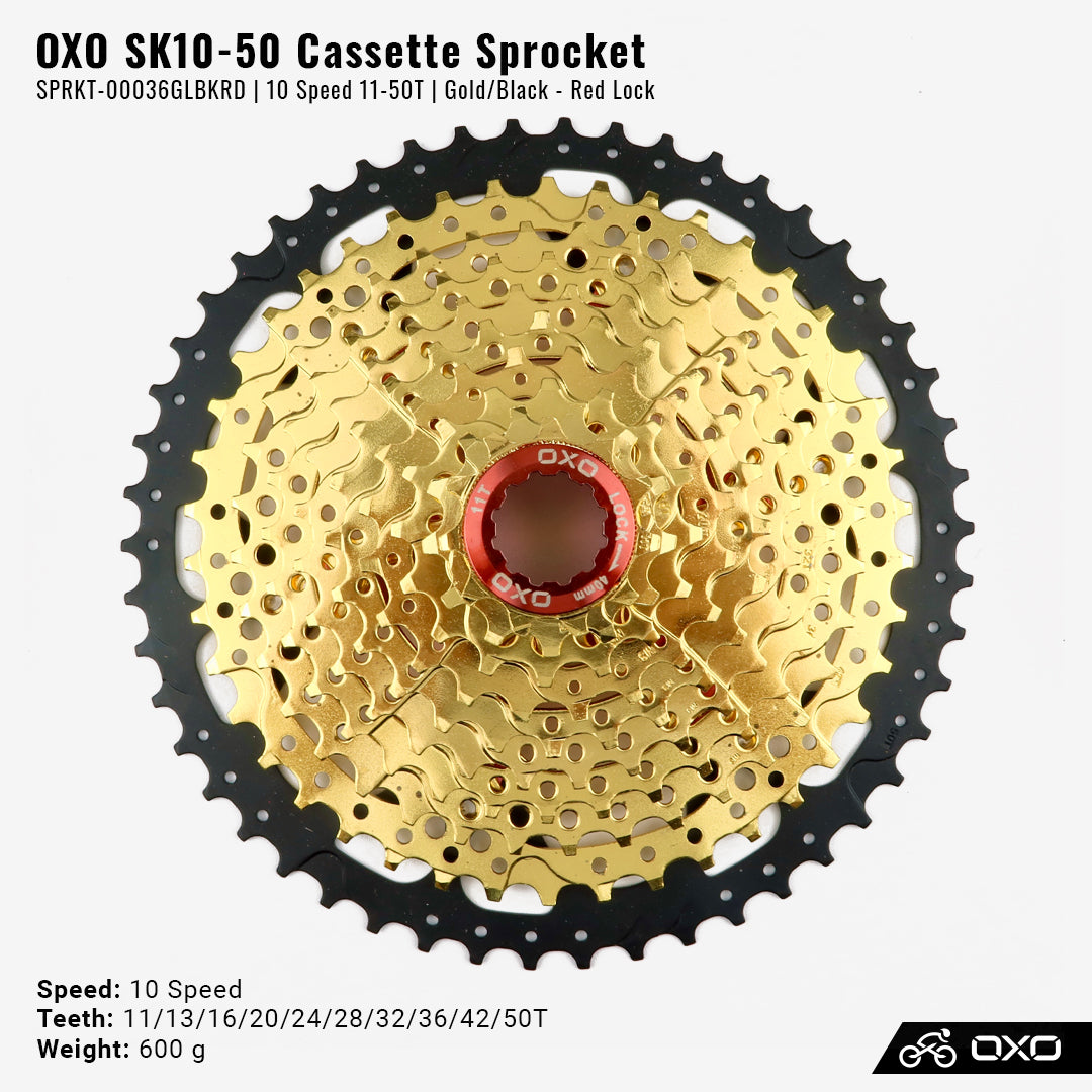 (Sale) Sprocket OXO 10-Speed 11-50T  Gold SPRKT-00036GLBKRD
