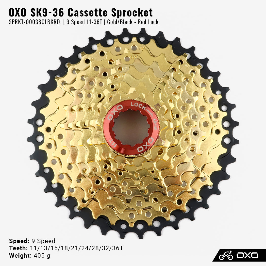 (Sale) Sprocket OXO 09-Speed 11-36T  Gold SPRKT-00038GLBKRD