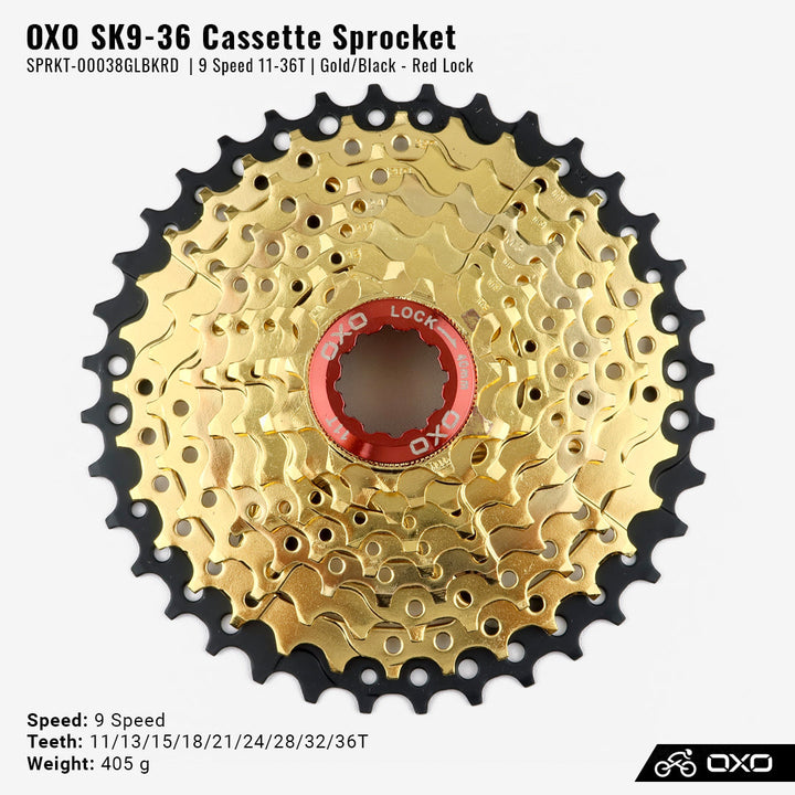 (Sale) Sprocket OXO 09-Speed 11-36T  Gold SPRKT-00038GLBKRD