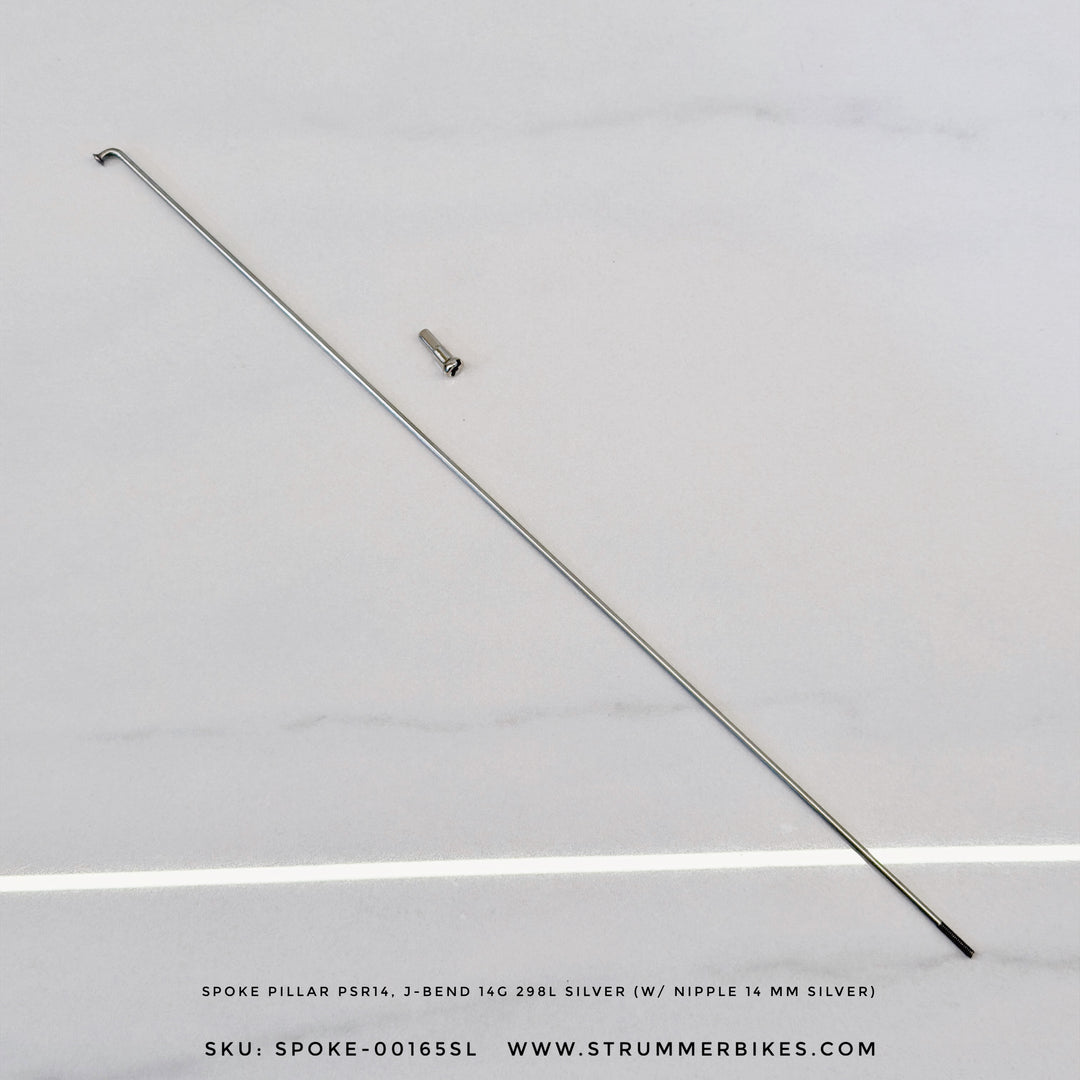Spoke Pillar PSR14 14G J-Bend with Nipple (1 Pcs Spoke & 1 Pcs Nipple)