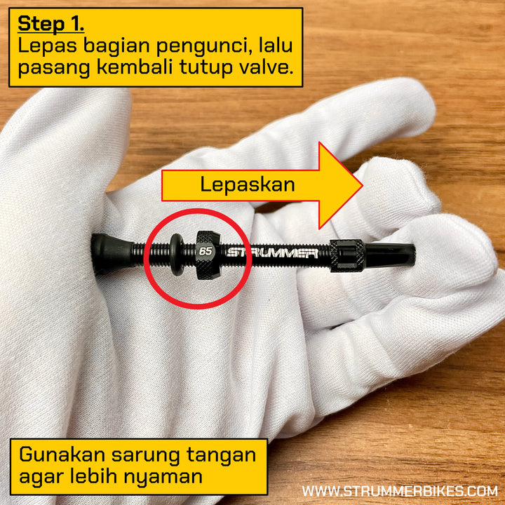 Strummer Pressa/FV Tubeless Valve dengan Penyingkiran Teras Bersepadu