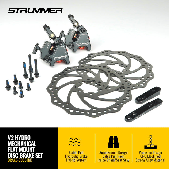 Strummer V2 Hydro Mechanical Disc Brake Caliper Set (Flat Mount)