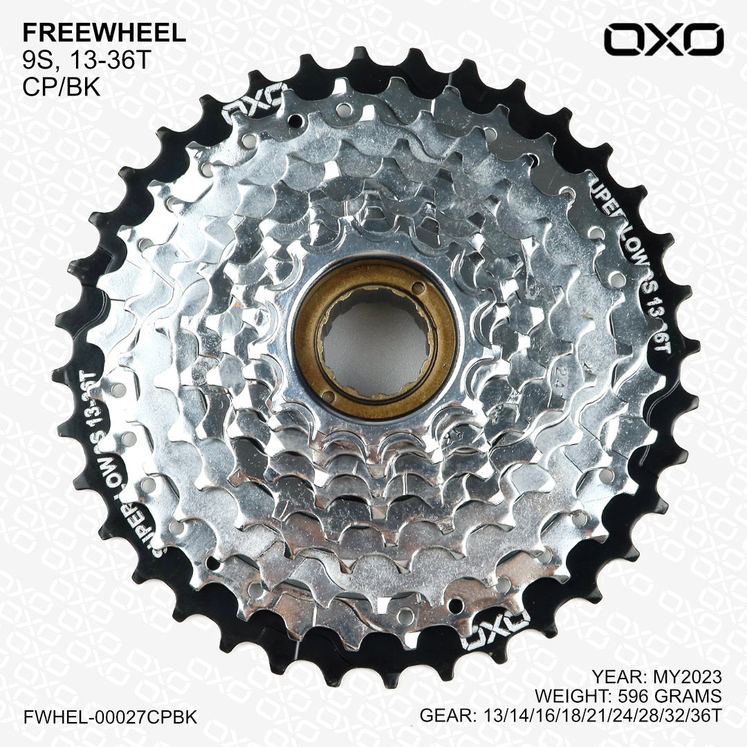 OXO 9-Speed 13-36T (MY2023) Freewheel Sprocket (CP/Black)
